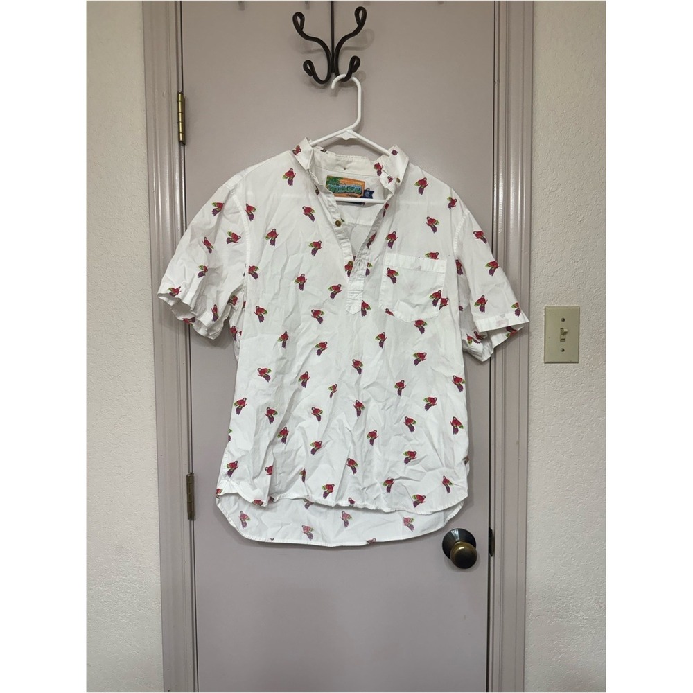 chubbies Weekender Henley Button Shirt with Parrots